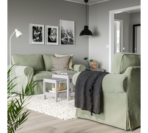 Sofa 2-osobowa, Hakebo szarozielony EKTORP 395.090.16