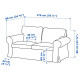 Sofa 2-osobowa, Hakebo szarozielony EKTORP 395.090.16