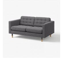 Sofa 2-osobowa, Gunnared ciemnoszary/drewno LANDSKRONA 492.702.79