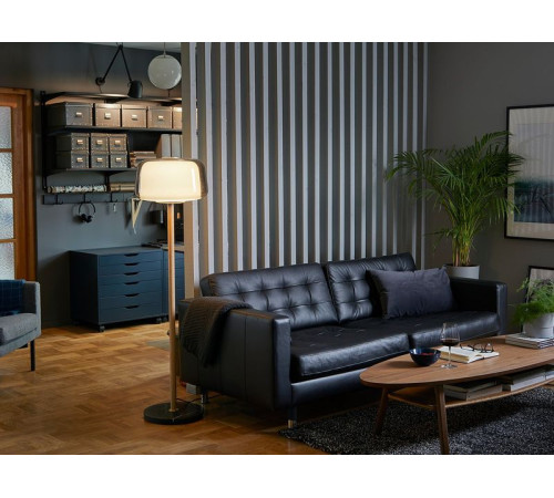 Sofa 3-osobowa, Grann/Bomstad czarny/metal LANDSKRONA 590.316.98