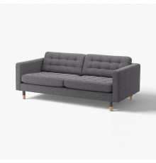 Sofa 3-osobowa, Gunnared ciemnoszary/drewno LANDSKRONA 592.703.11