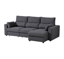 Sofa 3-osobowa z szezlongiem, Hillared antracyt ESKILSTUNA 595.201.93