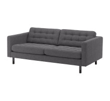 Sofa 3-osobowa, Gunnared ciemnoszary/drewno/czarny LANDSKRONA 694.442.07