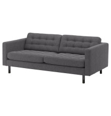 Sofa 3-osobowa, Gunnared ciemnoszary/drewno/czarny LANDSKRONA 694.442.07