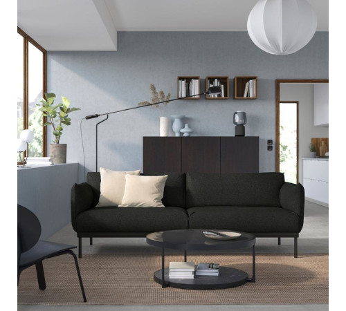 Sofa 3-osobowa, Gunnared czarny/szary ÄPPLARYD 705.750.75