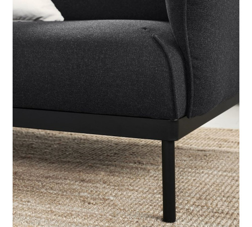 Sofa 3-osobowa, Gunnared czarny/szary ÄPPLARYD 705.750.75