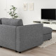Sofa 3-osobowa, z szezlongiem/Lejde szary-czarny VIMLE 794.343.97