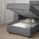 Sofa 3-osobowa, z szezlongiem/Lejde szary-czarny VIMLE 794.343.97