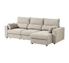Sofa 3-osobowa z szezlongiem, Hillared beżowy ESKILSTUNA 795.373.95