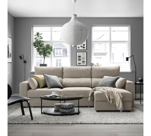 Sofa 3-osobowa z szezlongiem, Hillared beżowy ESKILSTUNA 795.373.95