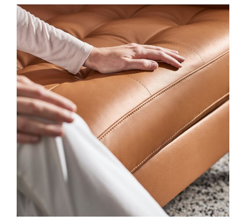 Sofa 3-osobowa, Grann/Bomstad złoto-brązowy/drewno/czarny LANDSKRONA 894.442.06