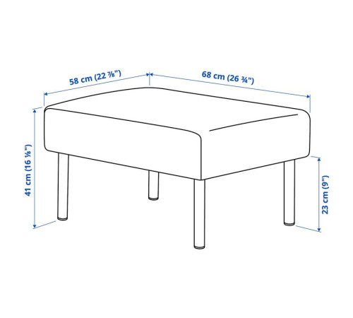 Sofa 3-osobowa z szezlongiem GLOSTAD 895.426.69