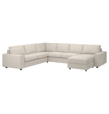 Narożna sofa 5o z szezl, z szerokimi podłokietnikami/Gunnared beżowy VIMLE 094.018.28