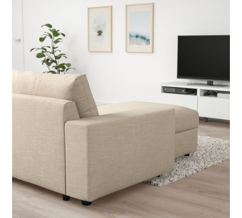 Narożna sofa 5o z szezl, z szerokimi podłokietnikami/Hillared beżowy VIMLE 094.367.19