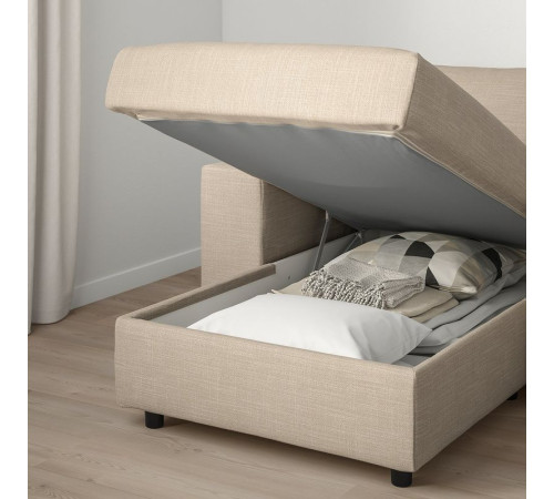 Narożna sofa 5o z szezl, z szerokimi podłokietnikami/Hillared beżowy VIMLE 094.367.19