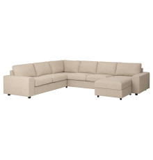 Narożna sofa 5o z szezl, z szerokimi podłokietnikami/Hillared beżowy VIMLE 094.367.19