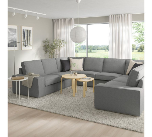 Sofa w kształcie litery U, 6-osob, Tibbleby beżowy/szary KIVIK 094.405.80
