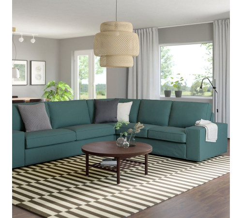 Sofa narożna 5-osobowa, Kelinge szaroturkusowy KIVIK 094.430.17