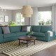 Sofa narożna 5-osobowa, Kelinge szaroturkusowy KIVIK 094.430.17