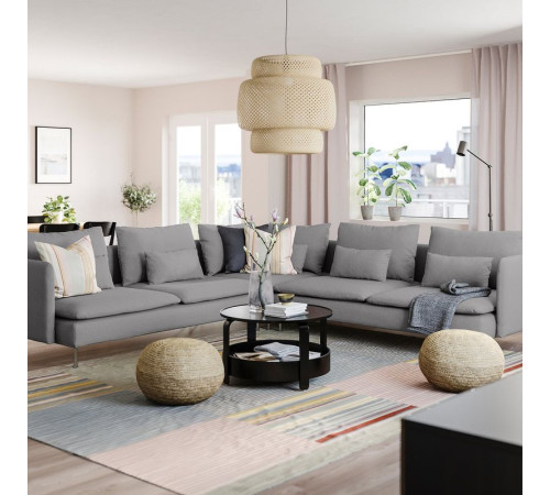 Sofa narożna, 6-osobowa, Tonerud szary SÖDERHAMN 094.520.78