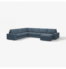 Sofa narożna 6-osobowa z szezl, Gunnared niebieski KIVIK 094.847.05