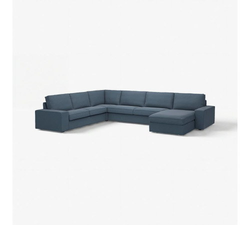 Sofa narożna 6-osobowa z szezl, Gunnared niebieski KIVIK 094.847.05