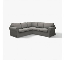 Sofa narożna 4-osobowa, Hakebo ciemnoszary EKTORP 095.089.85