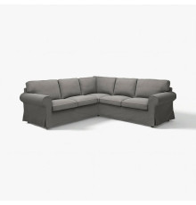 Sofa narożna 4-osobowa, Hakebo ciemnoszary EKTORP 095.089.85