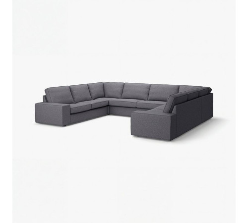 Sofa w kształcie lit U, 7-osobowa, Gunnared średnioszary KIVIK 095.276.96