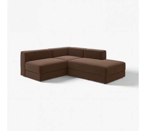 Modułowa sofa naroż 2,5 os z szezl, prawy/Samsala ciemnobrązowy JÄTTEBO 096.082.11