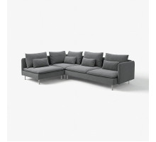 Sofa narożna 4-osobowa, z otwartym końcem/Johanneshov ciemnoszary SÖDERHAMN 096.220.52