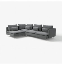 Sofa narożna 4-osobowa, z otwartym końcem/Johanneshov ciemnoszary SÖDERHAMN 096.220.52