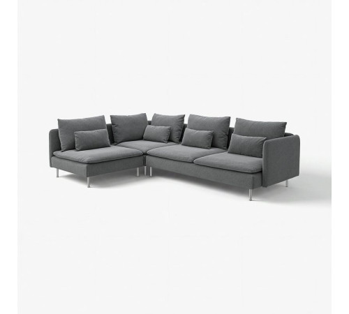Sofa narożna 4-osobowa, z otwartym końcem/Johanneshov ciemnoszary SÖDERHAMN 096.220.52