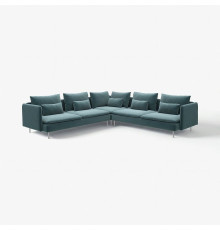 Sofa narożna, 6-osobowa, Alhamn ciemny szaroniebieski SÖDERHAMN 096.223.11