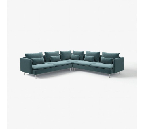 Sofa narożna, 6-osobowa, Alhamn ciemny szaroniebieski SÖDERHAMN 096.223.11