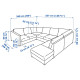 Sofa w kształcie litery U, 6-osob, z otwartym końcem/Grann/Bomstad czarny VIMLE 193.067.84