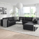 Sofa w kształcie litery U, 6-osob, z otwartym końcem/Grann/Bomstad czarny VIMLE 193.067.84