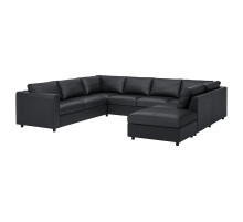 Sofa w kształcie litery U, 6-osob, z otwartym końcem/Grann/Bomstad czarny VIMLE 193.067.84
