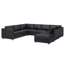 Sofa w kształcie litery U, 6-osob, z otwartym końcem/Grann/Bomstad czarny VIMLE 193.067.84