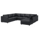 Sofa w kształcie litery U, 6-osob, z otwartym końcem/Grann/Bomstad czarny VIMLE 193.067.84