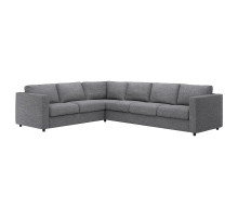 Sofa narożna 5-osobowa, Lejde szary-czarny VIMLE 194.344.56