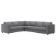 Sofa narożna 5-osobowa, Lejde szary-czarny VIMLE 194.344.56