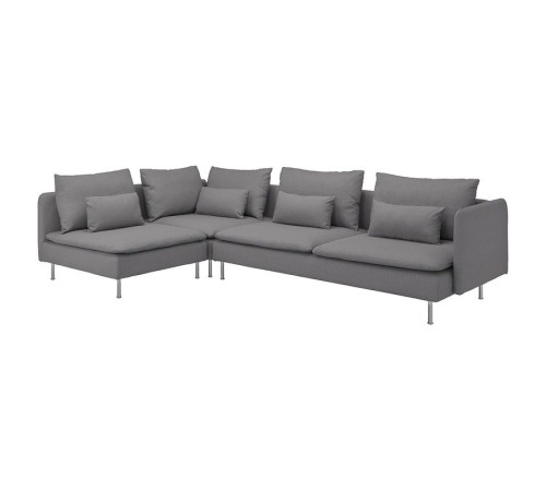 Sofa narożna 4-osobowa, z otwartym końcem/Tonerud szary SÖDERHAMN 194.520.73