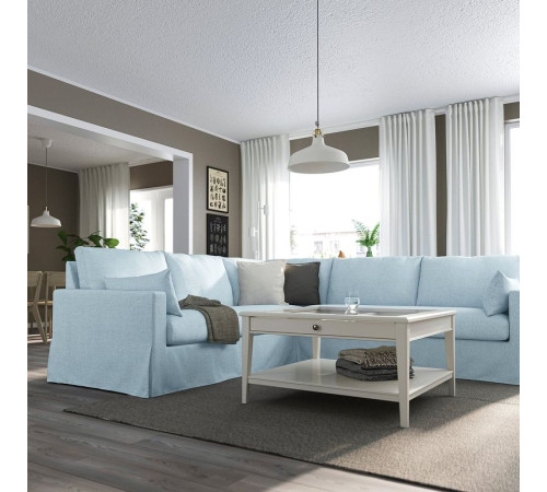Sofa narożna 4-osobowa, Kilanda bladoniebieski HYLTARP 194.895.71
