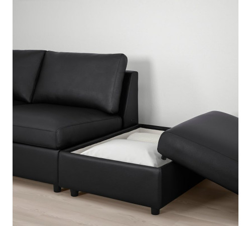 Sofa narożna 4-osobowa, z otwartym końcem z zagłówkiem/Grann/Bomstad czarny VIMLE 293.062.84