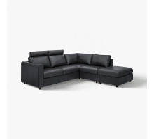 Sofa narożna 4-osobowa, z otwartym końcem z zagłówkiem/Grann/Bomstad czarny VIMLE 293.062.84