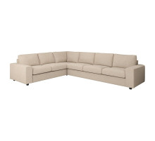 Sofa narożna 5-osobowa, z szerokimi podłokietnikami/Hillared beżowy VIMLE 294.367.18