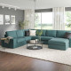 Narożna sofa 5o z szezl, Kelinge szaroturkusowy KIVIK 294.430.21