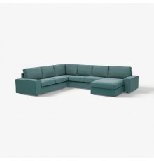 Narożna sofa 5o z szezl, Kelinge szaroturkusowy KIVIK 294.430.21