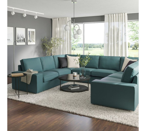 Sofa w kształcie litery U, 6-osob, Kelinge szaroturkusowy KIVIK 294.430.64